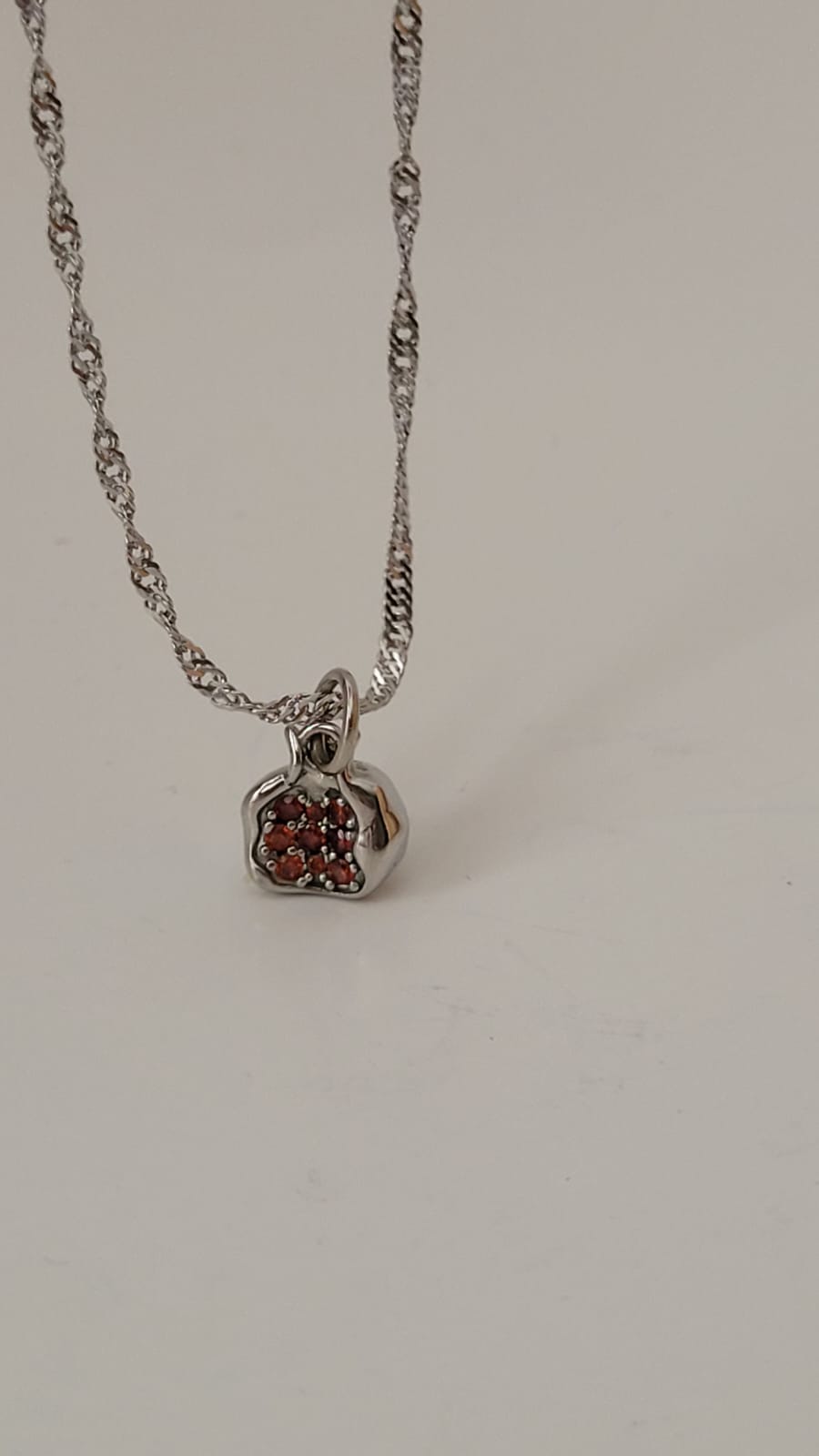 Silver Pomegranate Pendant and chain - Touching His Hem