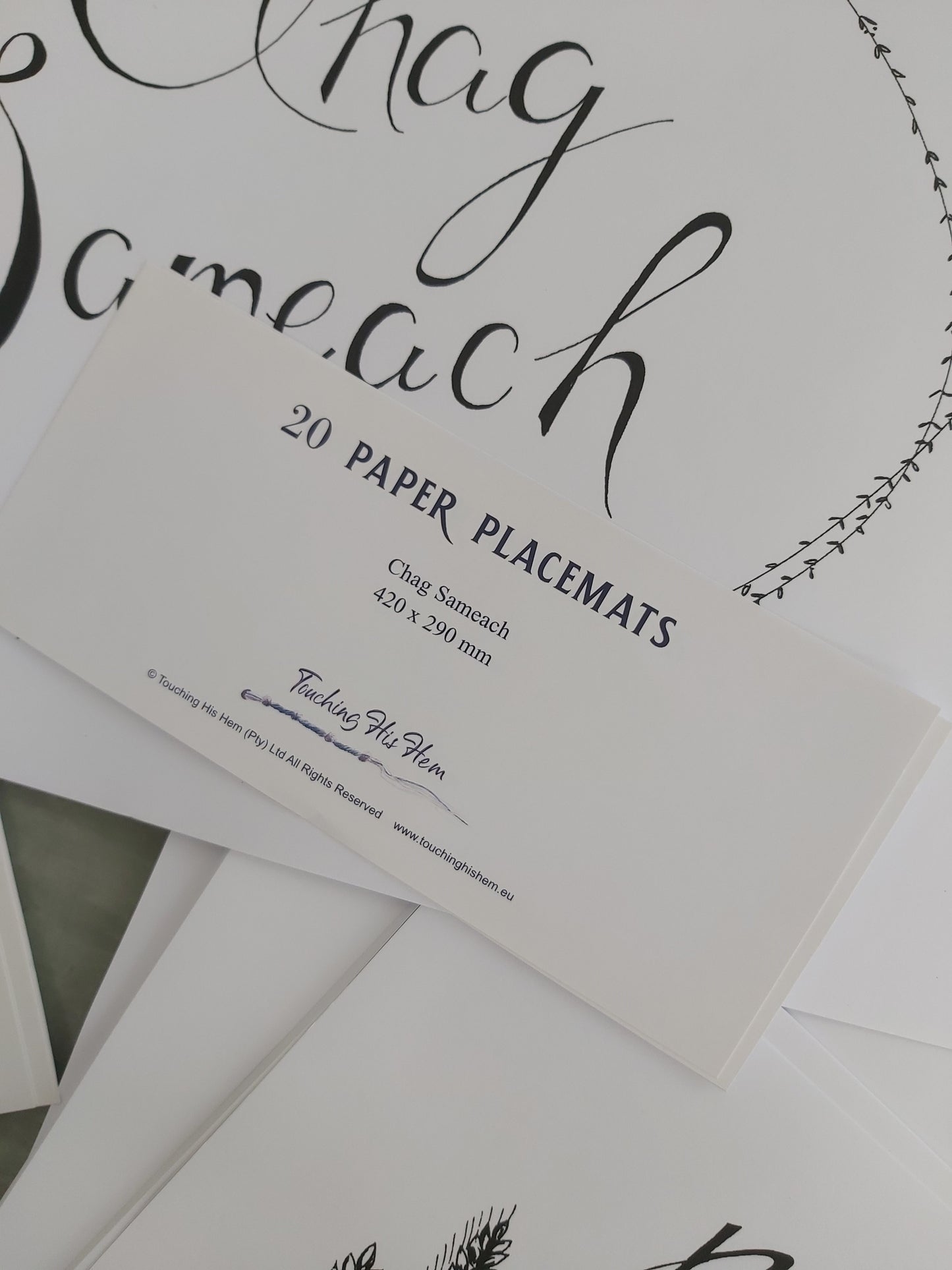 Chag Sameag Paper Placemats - Download - Touching His Hem
