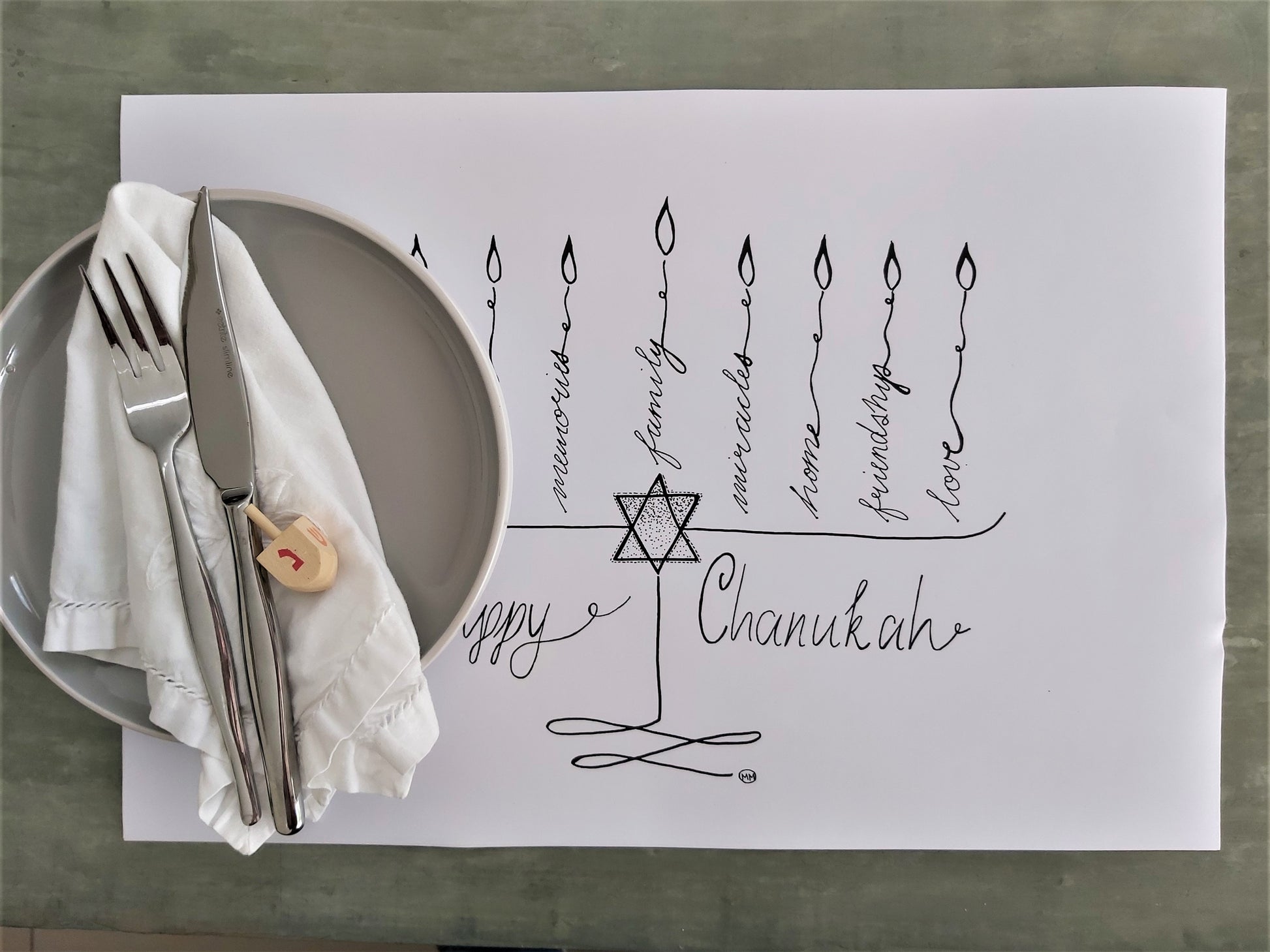 Chanukkah Paper Placemats - Download - Touching His Hem