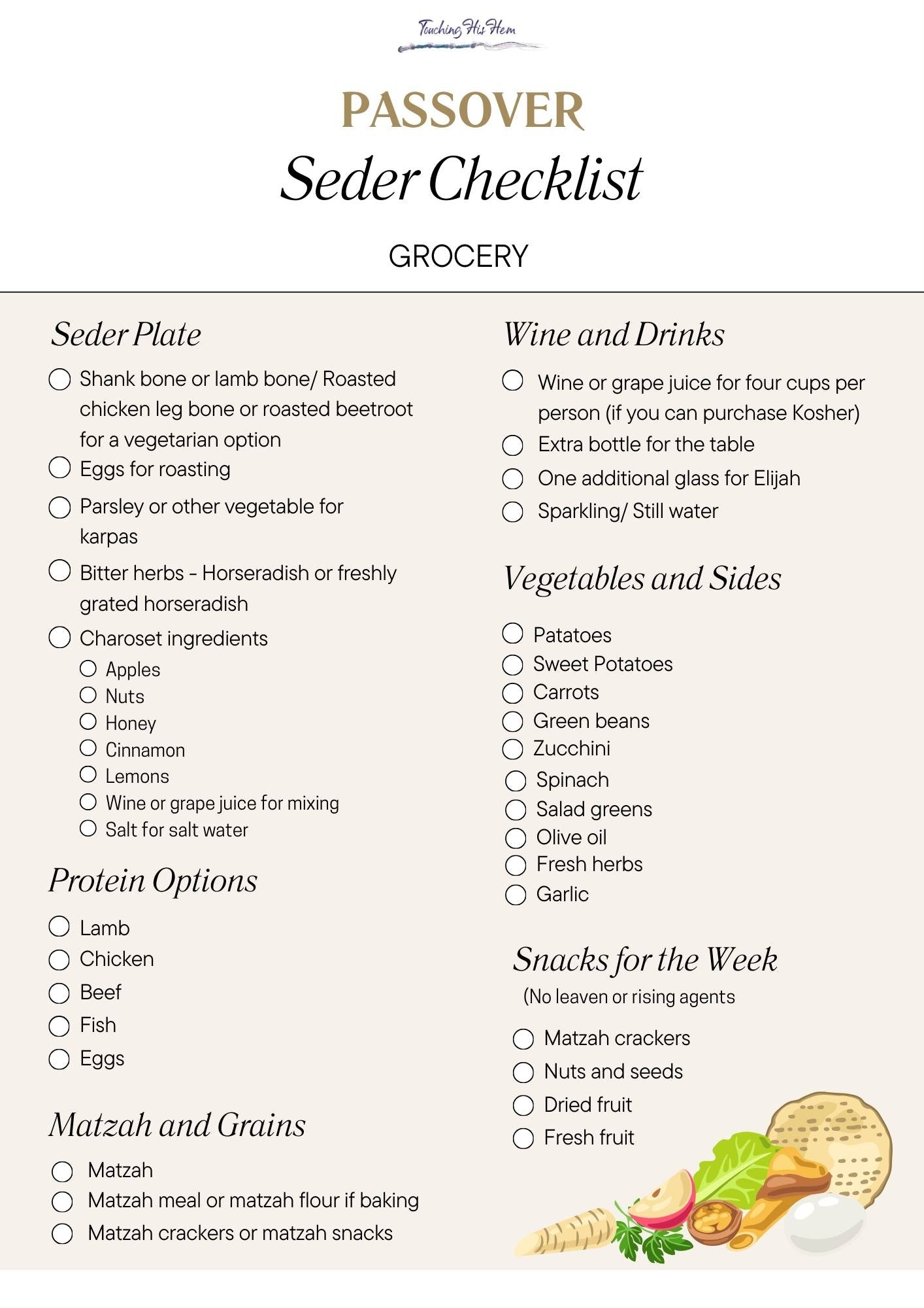 Passover Printables - Touching His Hem