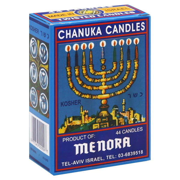 Chanukkah Candles, Mixed Colors - Box of 44