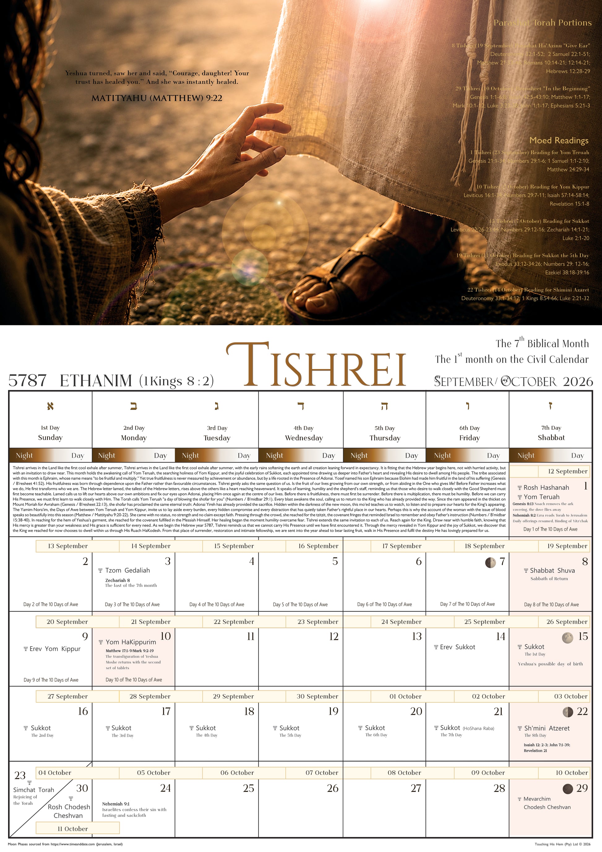 PRE-ORDER: "It's Time" Calendar Vol 8 - 5787 - Carry His Presence - Touching His Hem