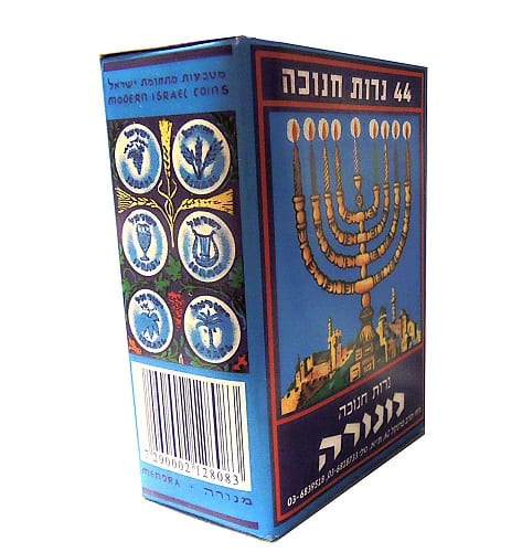 Chanukkah Candles, Mixed Colors - Box of 44