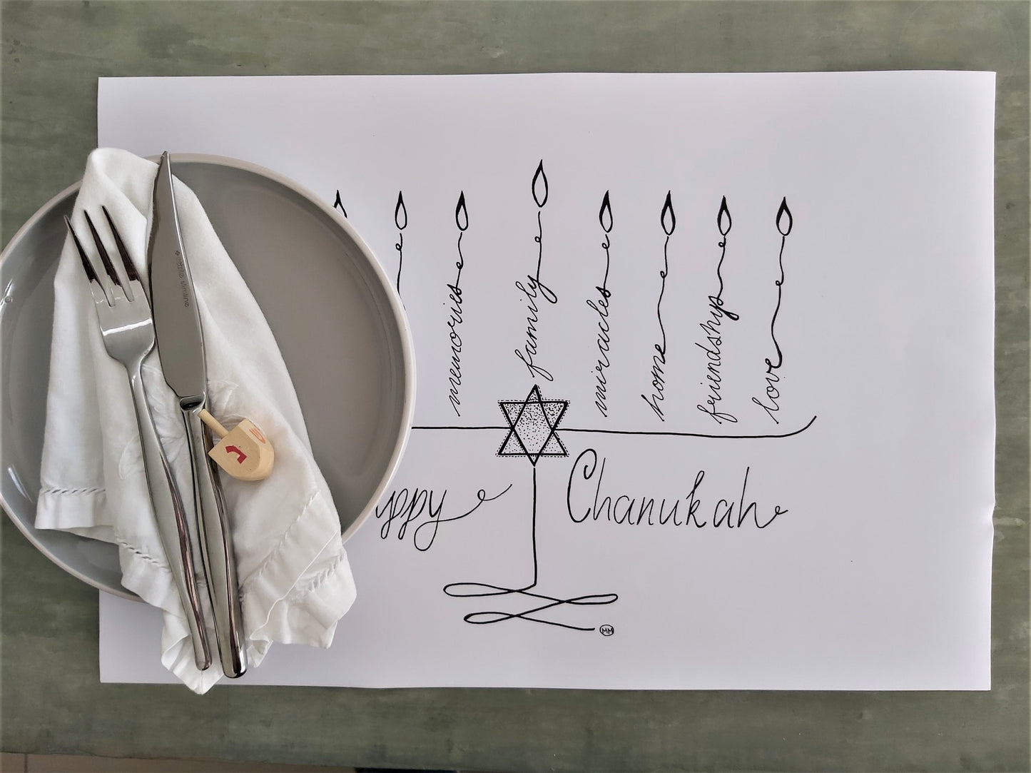 Paper placemats - Chanukah - Touching His Hem