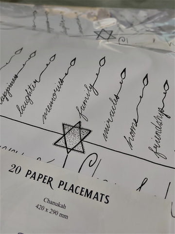 Paper placemats - Chanukah - Touching His Hem