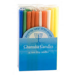 Hanukkah Candles Dripless, Mixed Colors - Box of 45 - Touching His Hem