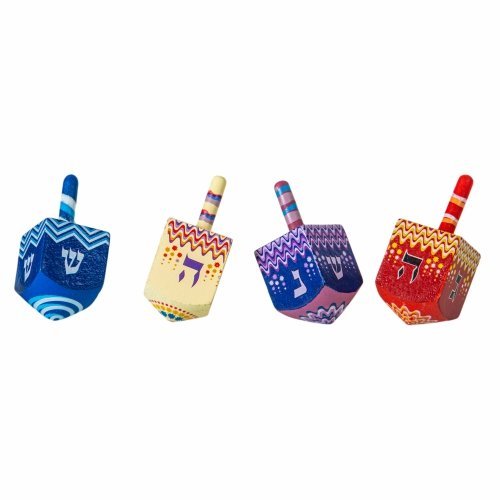 PRE-ORDER: Colourful Wood Dreidel in various designs - Touching His Hem