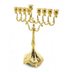 PRE-ORDER: Decorative Gold Chanukah Menorah, Swirls and Engraved Flowers - Touching His Hem