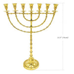 PRE-ORDER; Extra Large Jumbo 7 Branch Menorah - Gold Colored Brass 22 Inches - Touching His Hem