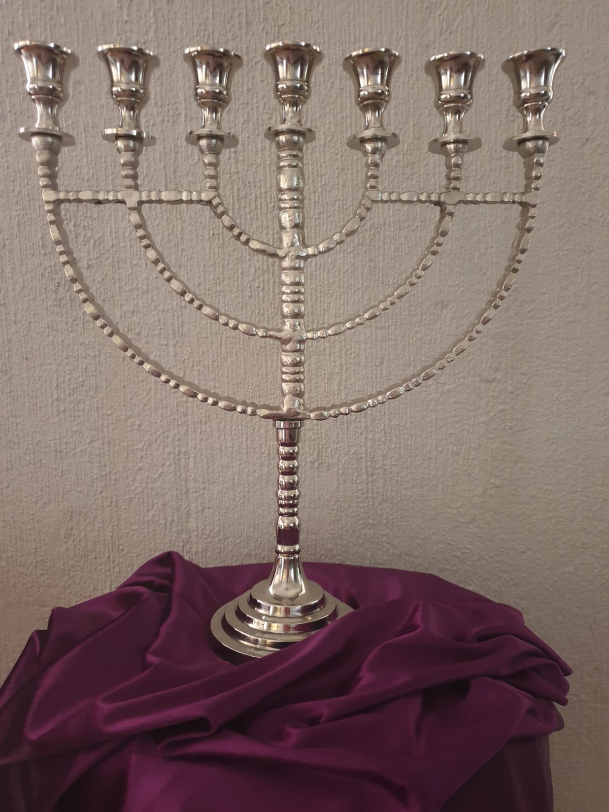 Silver Plated 7 Branch Menorah Large - Touching His Hem