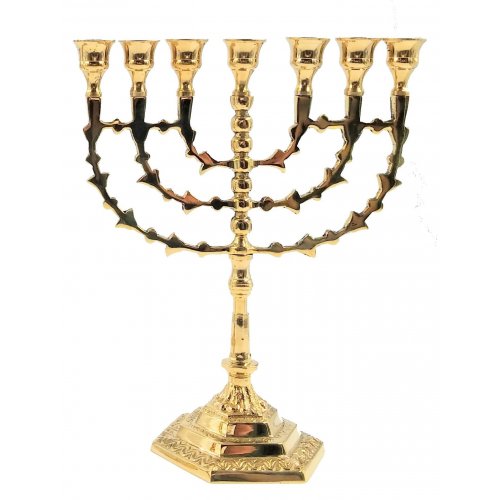 Pre-Order: Solid Brass 7 Branch Menorah - Small - Touching His Hem