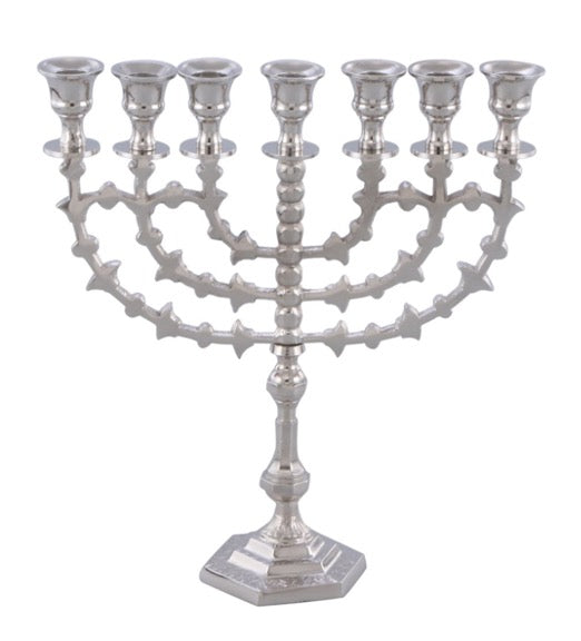 Silver Plated 7 Branch Menorah - Touching His Hem